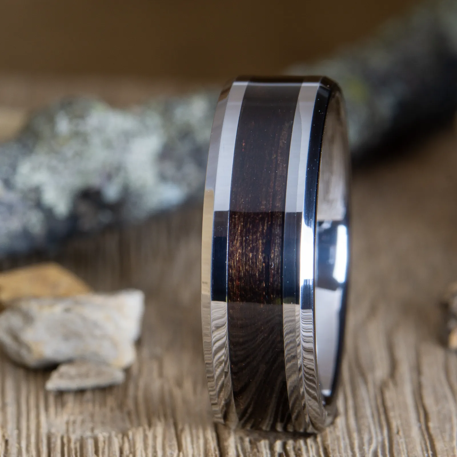 "Darth" Ebony inlaid tungsten