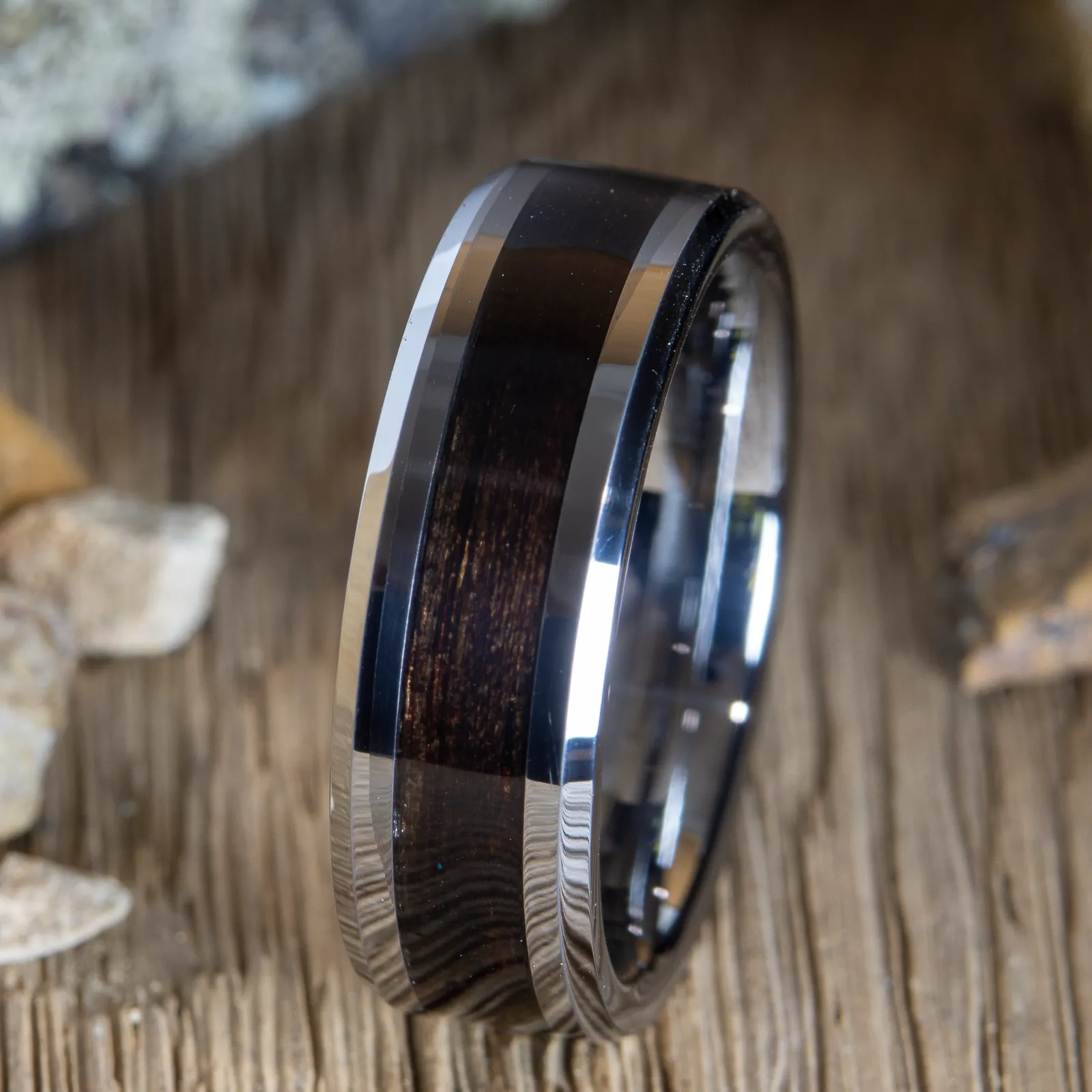 "Darth" Ebony inlaid tungsten