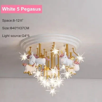 "Mansion Pegasus Soldier LED Chandelier, Kids Room Decor Ceiling Lamp"