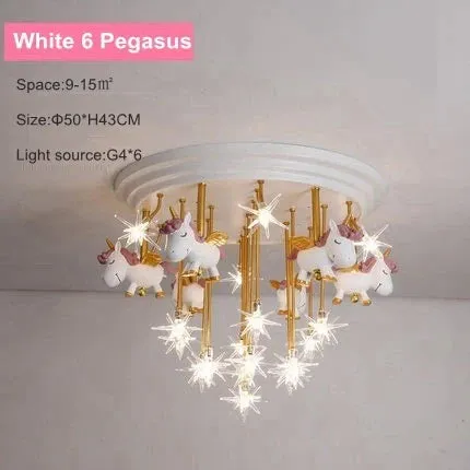 "Mansion Pegasus Soldier LED Chandelier, Kids Room Decor Ceiling Lamp"