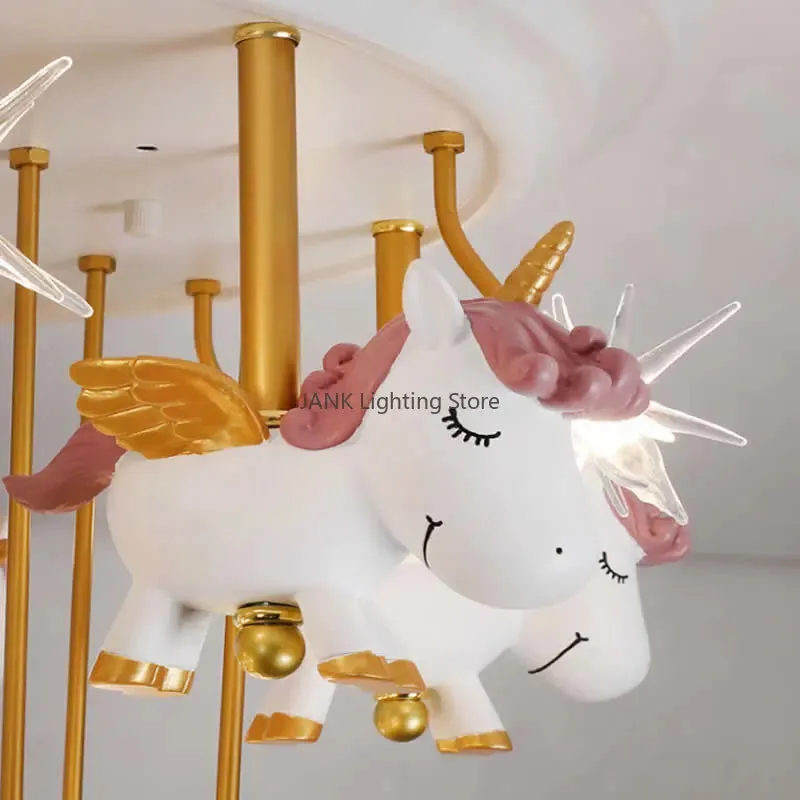 "Mansion Pegasus Soldier LED Chandelier, Kids Room Decor Ceiling Lamp"
