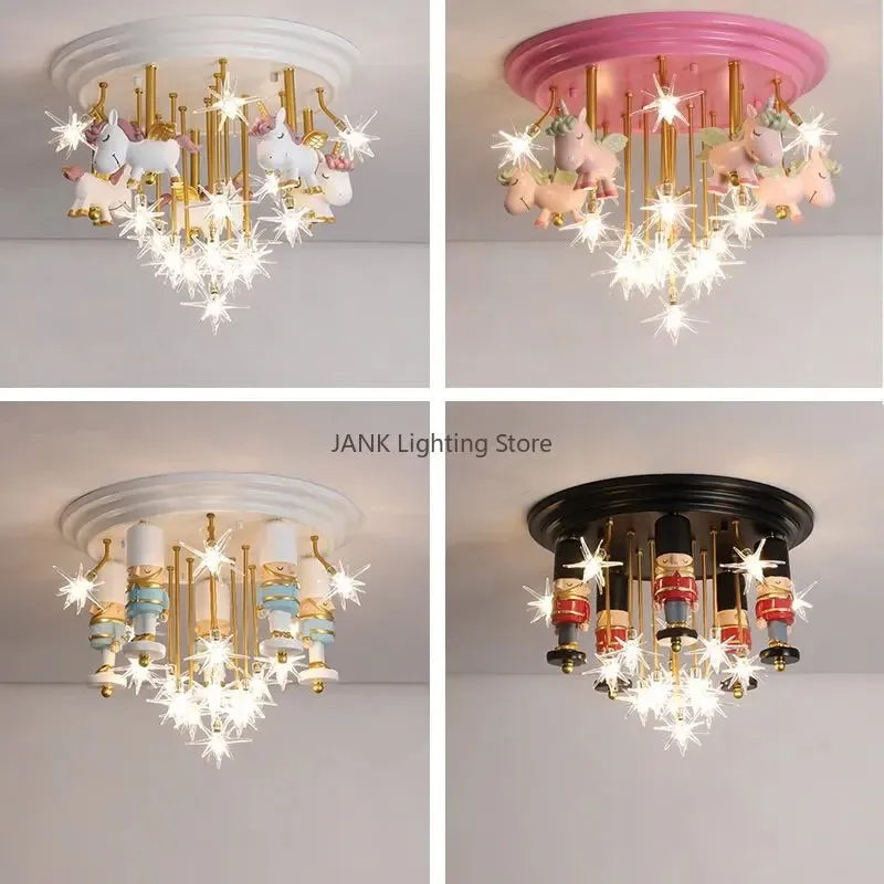 "Mansion Pegasus Soldier LED Chandelier, Kids Room Decor Ceiling Lamp"