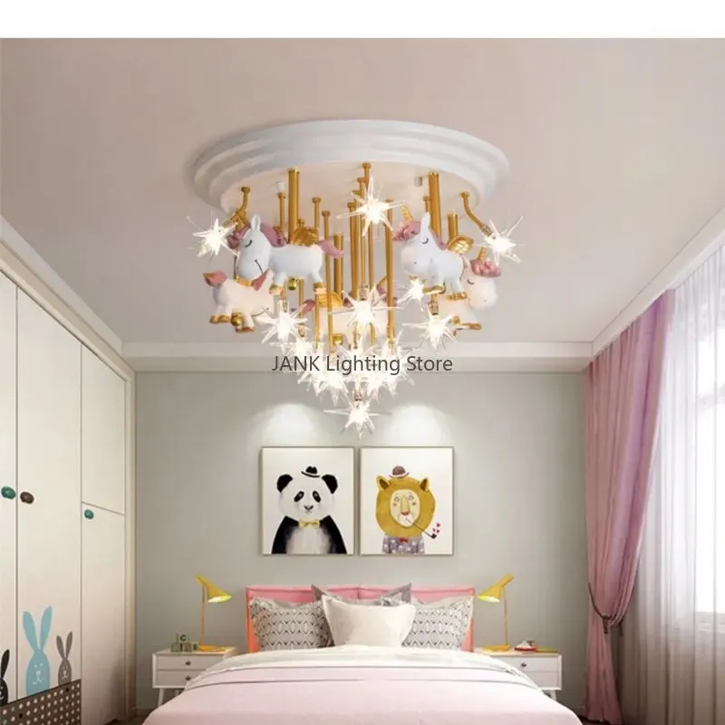 "Mansion Pegasus Soldier LED Chandelier, Kids Room Decor Ceiling Lamp"