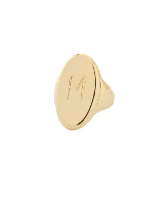 "M" Signet Statement Ring - RFK42BGMTL