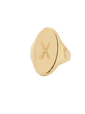 "X" Signet Statement Ring - RFK53BGMTL