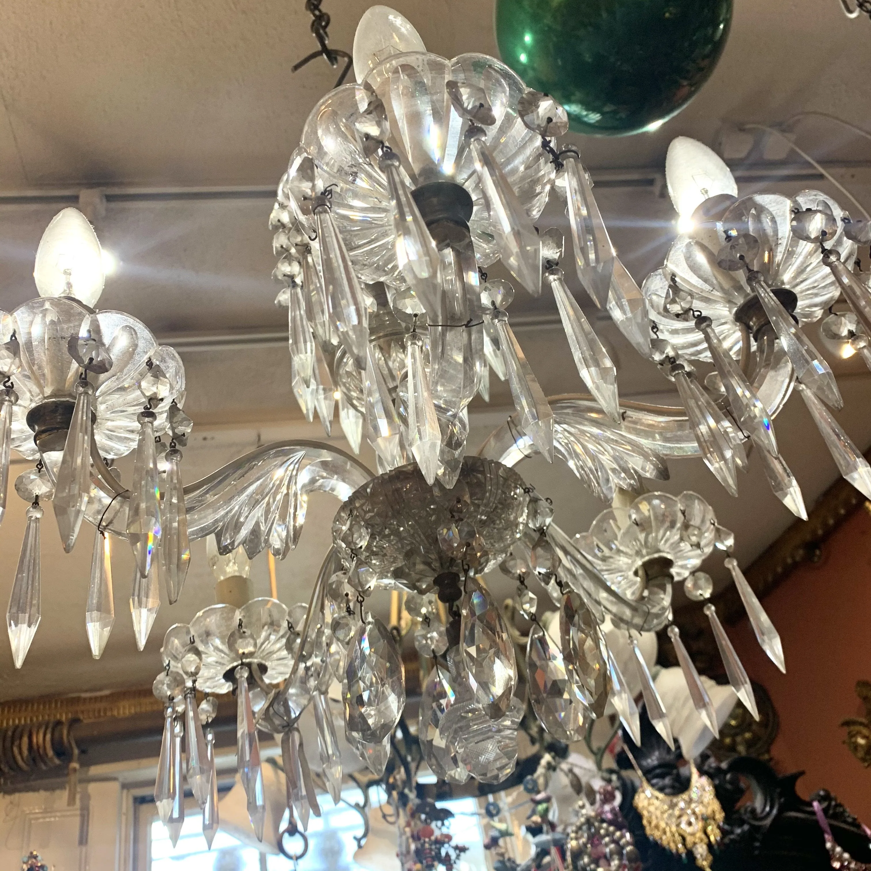 Rare English Glass Chandelier 19th Century