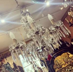 Rare English Glass Chandelier 19th Century