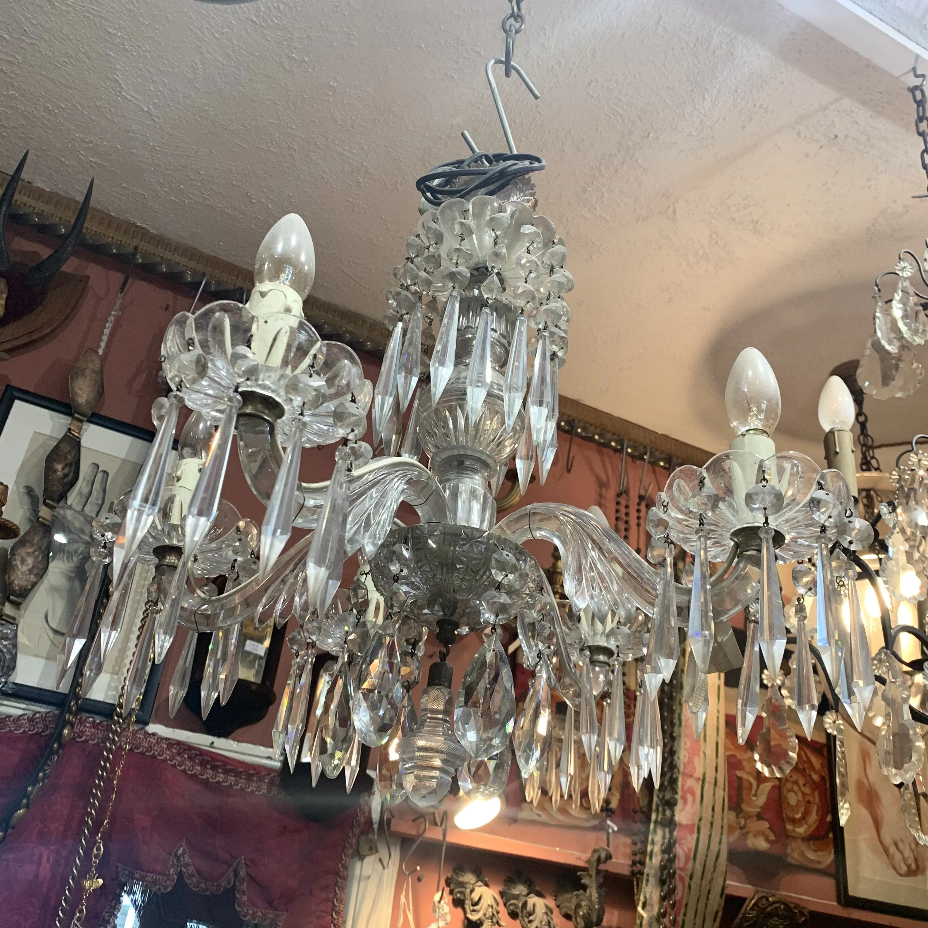 Rare English Glass Chandelier 19th Century