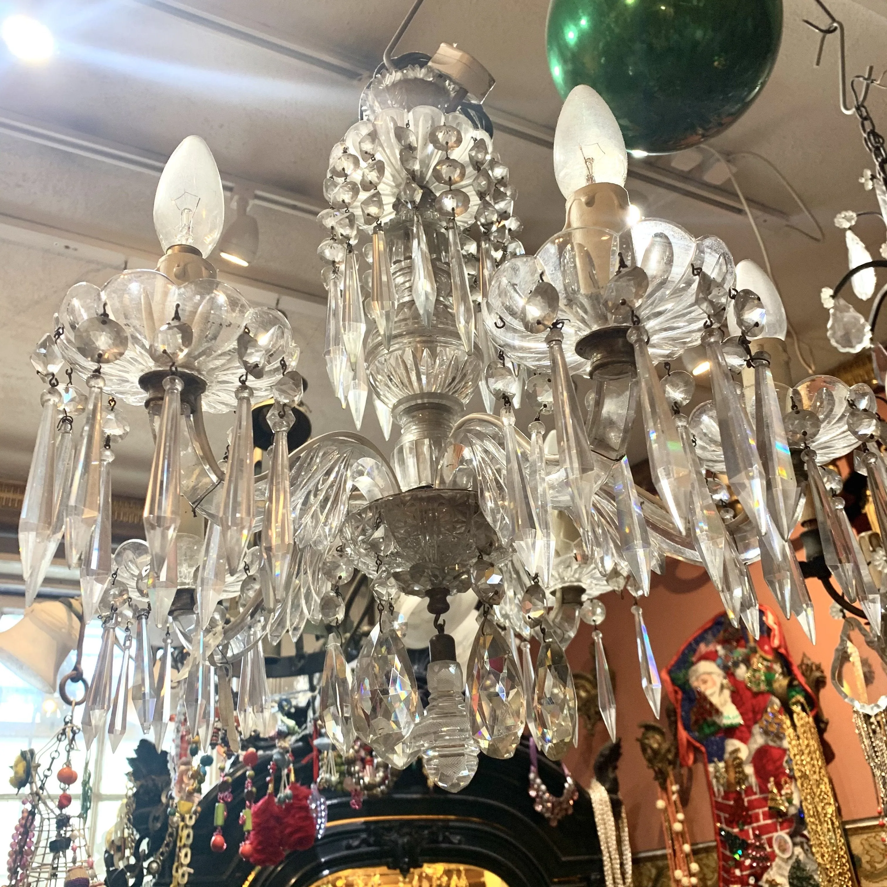 Rare English Glass Chandelier 19th Century