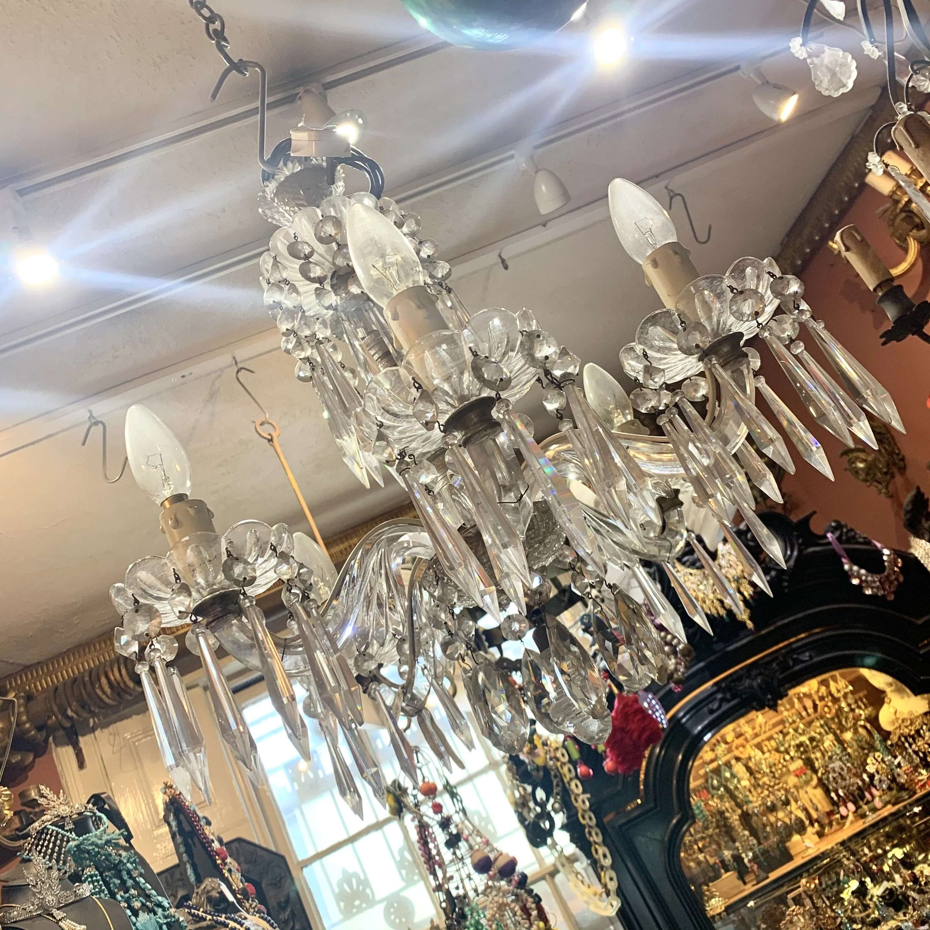 Rare English Glass Chandelier 19th Century