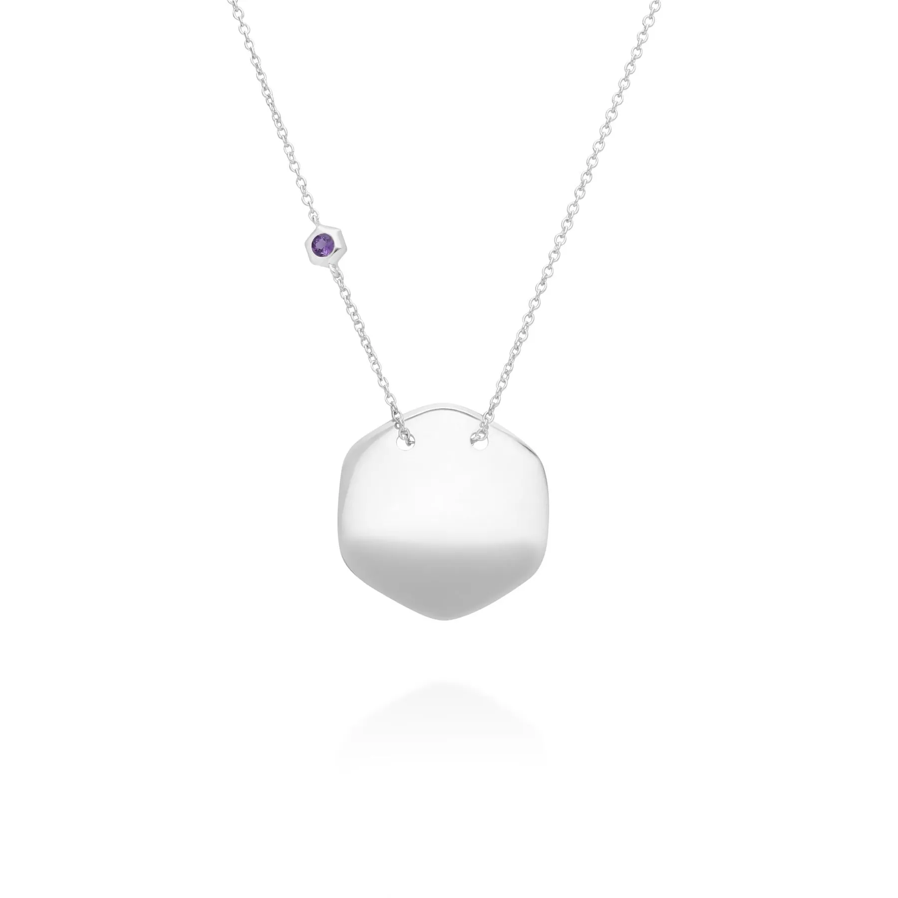 Saphir Gravur Halskette in 925 Sterling Silber