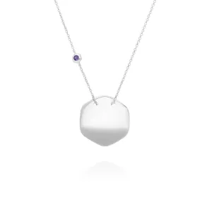 Saphir Gravur Halskette in 925 Sterling Silber