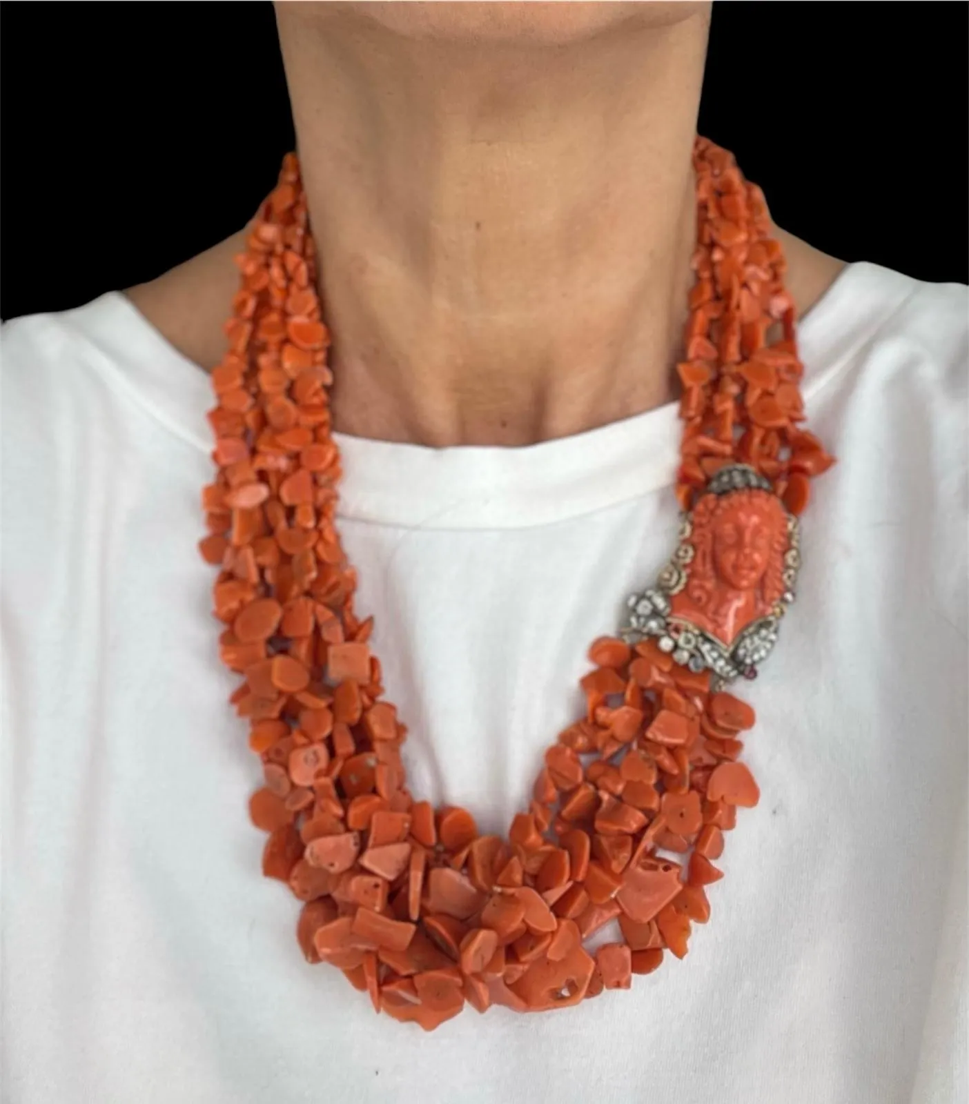 Sciacca Coral Victorian Multi-Strand Necklace