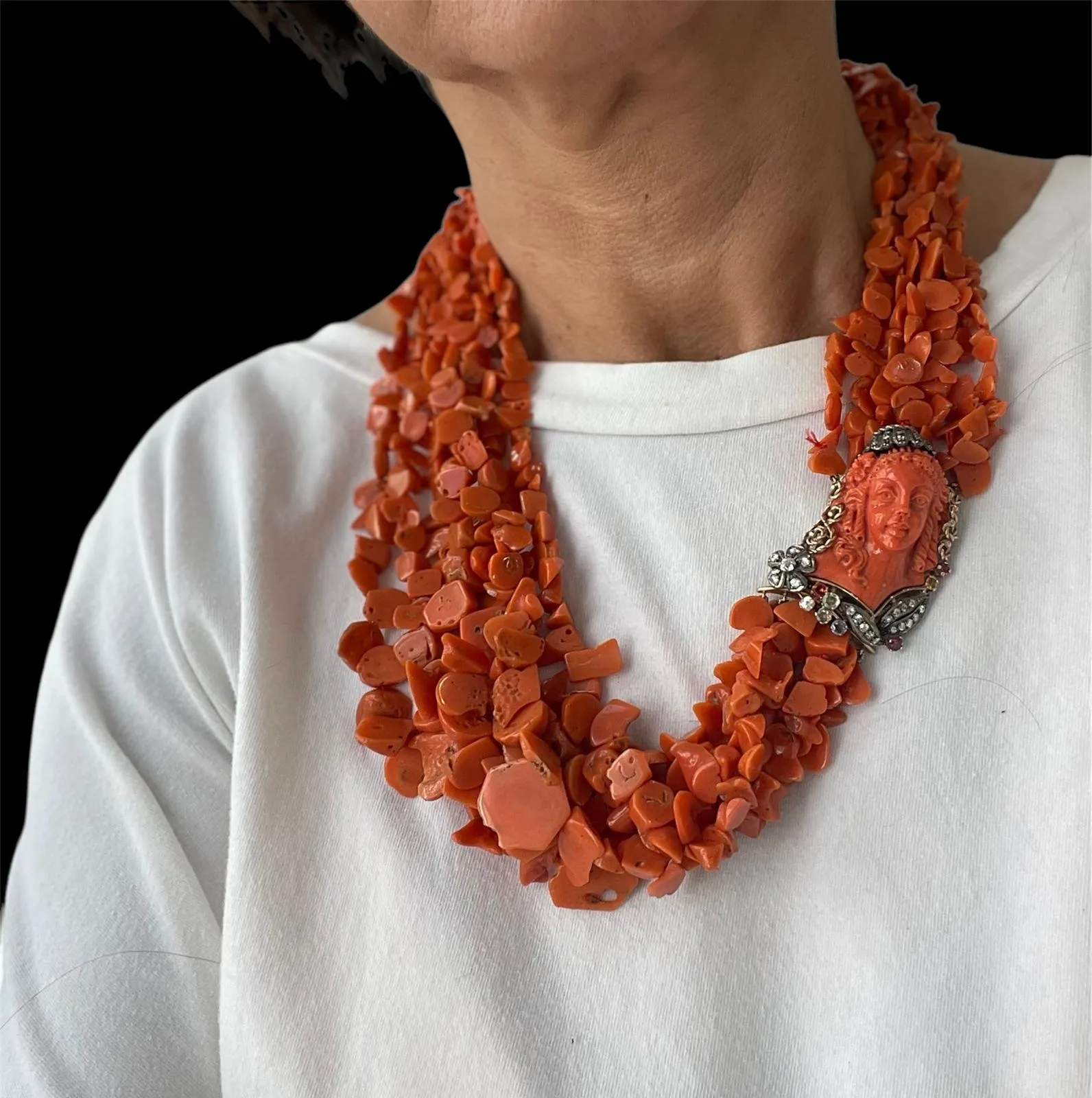 Sciacca Coral Victorian Multi-Strand Necklace