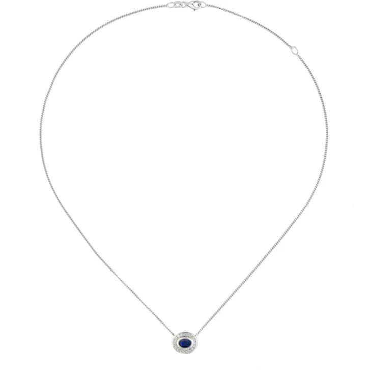 Silver Apollo Blue Sapphire Necklace