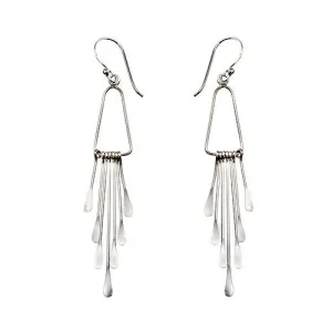 Silver Teardrop Chandelier Earrings