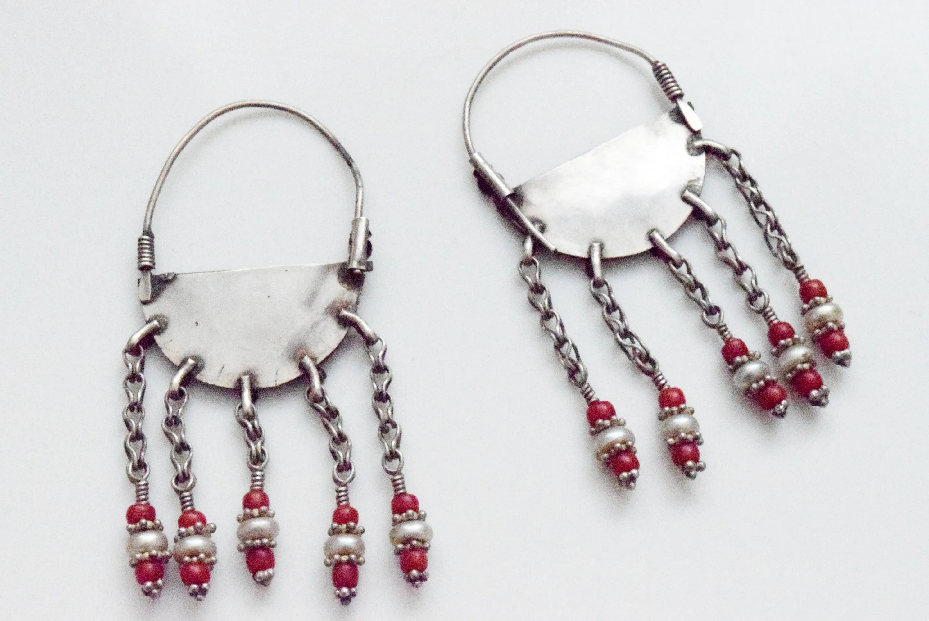 Silver Uzbek Style Dangle Earrings
