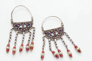 Silver Uzbek Style Dangle Earrings