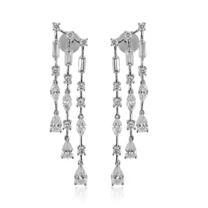Simon G Jewelry White Gold Diamond Drop Earrings