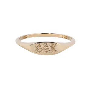 Slim Oval Signet Ring