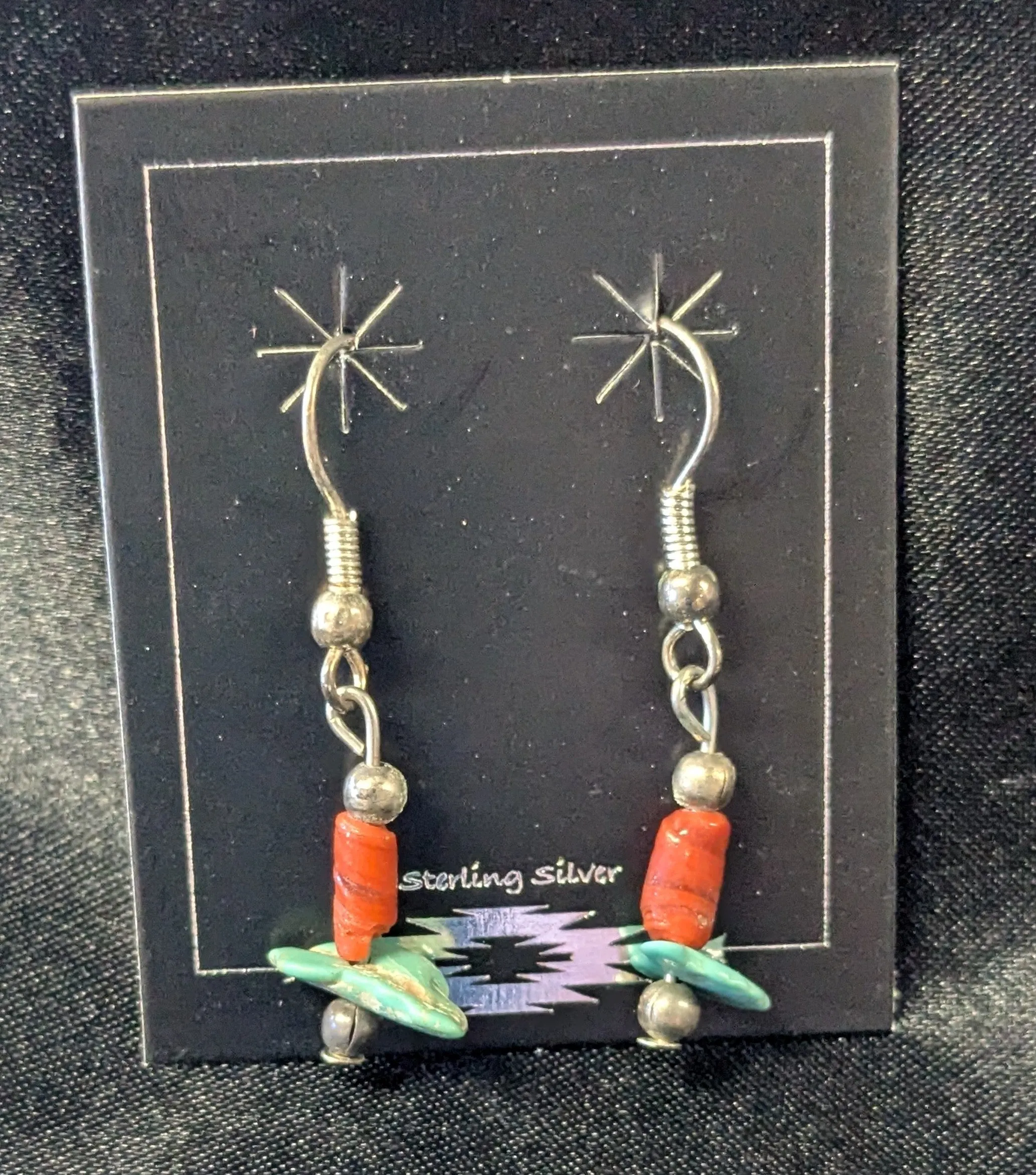 Small Chunk Turquoise Dangle Earrings