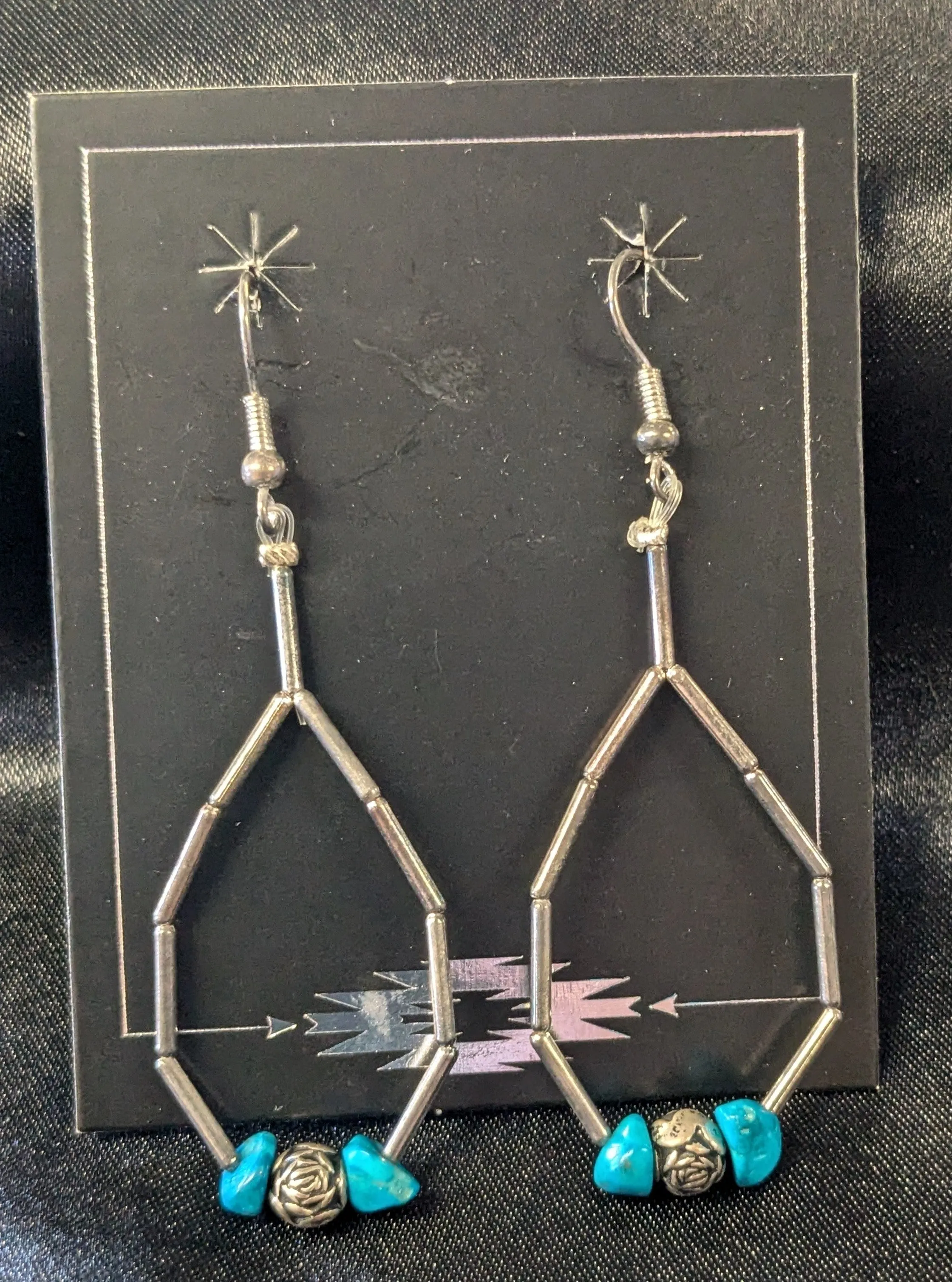 Small Chunk Turquoise Dangle Earrings