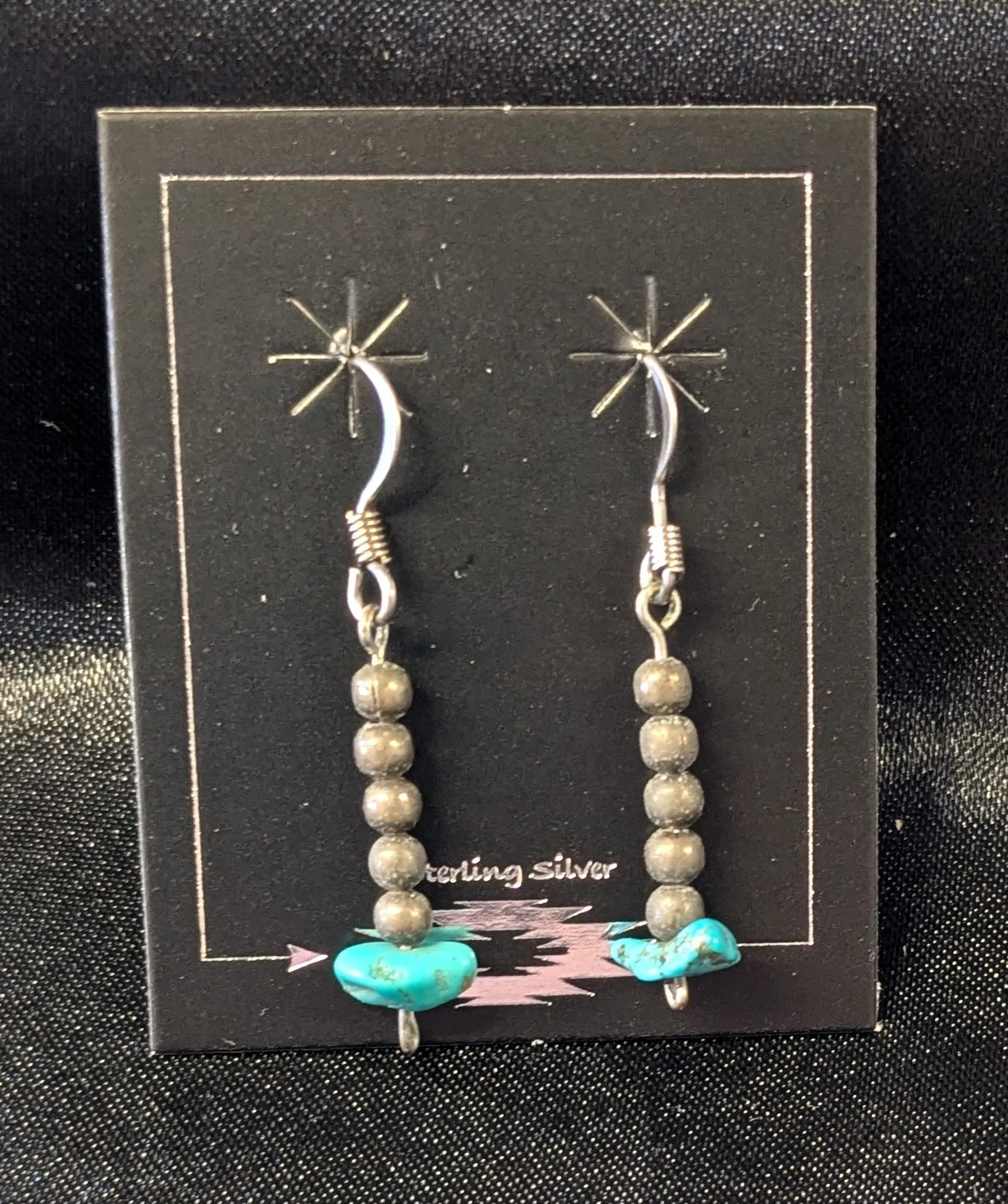 Small Chunk Turquoise Dangle Earrings