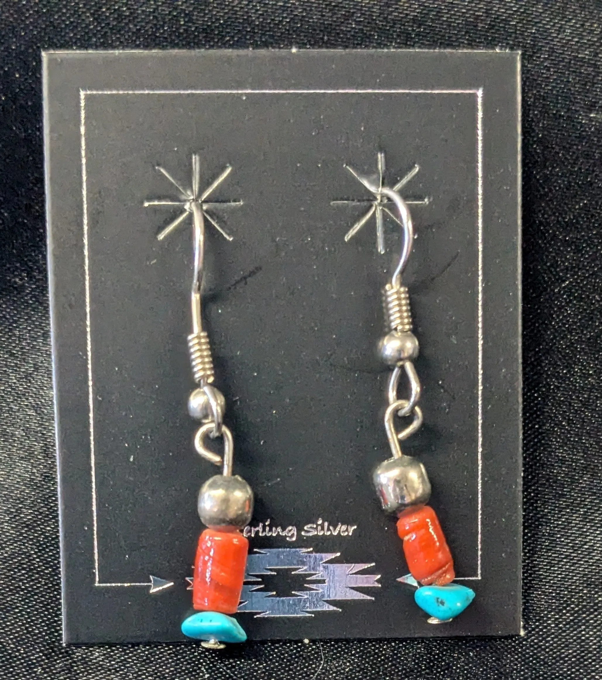 Small Chunk Turquoise Dangle Earrings