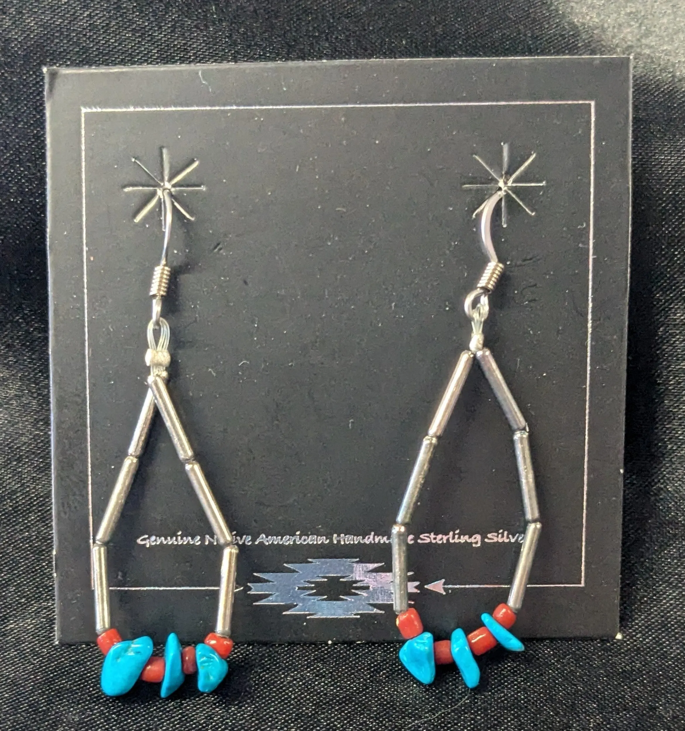 Small Chunk Turquoise Dangle Earrings