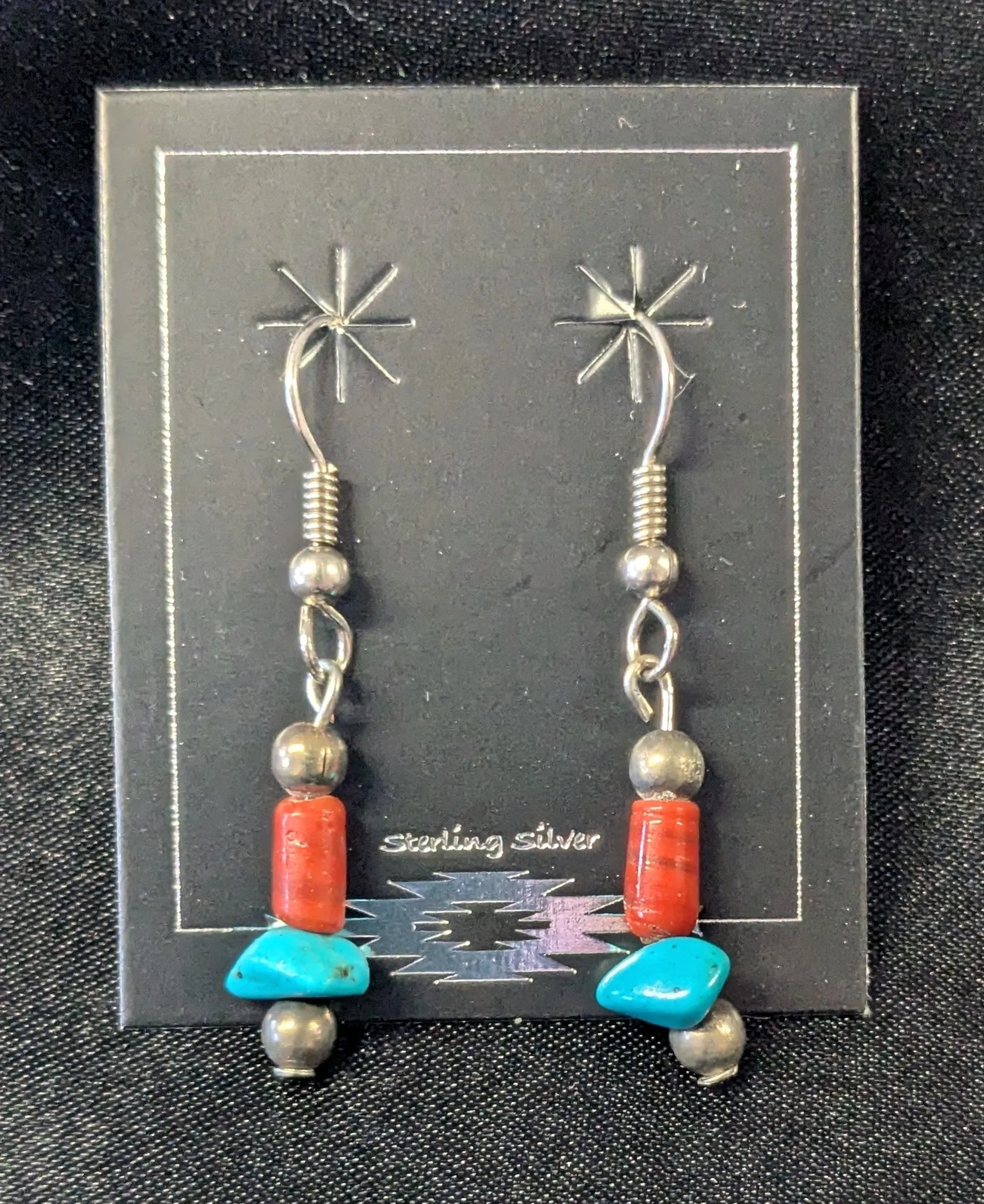 Small Chunk Turquoise Dangle Earrings