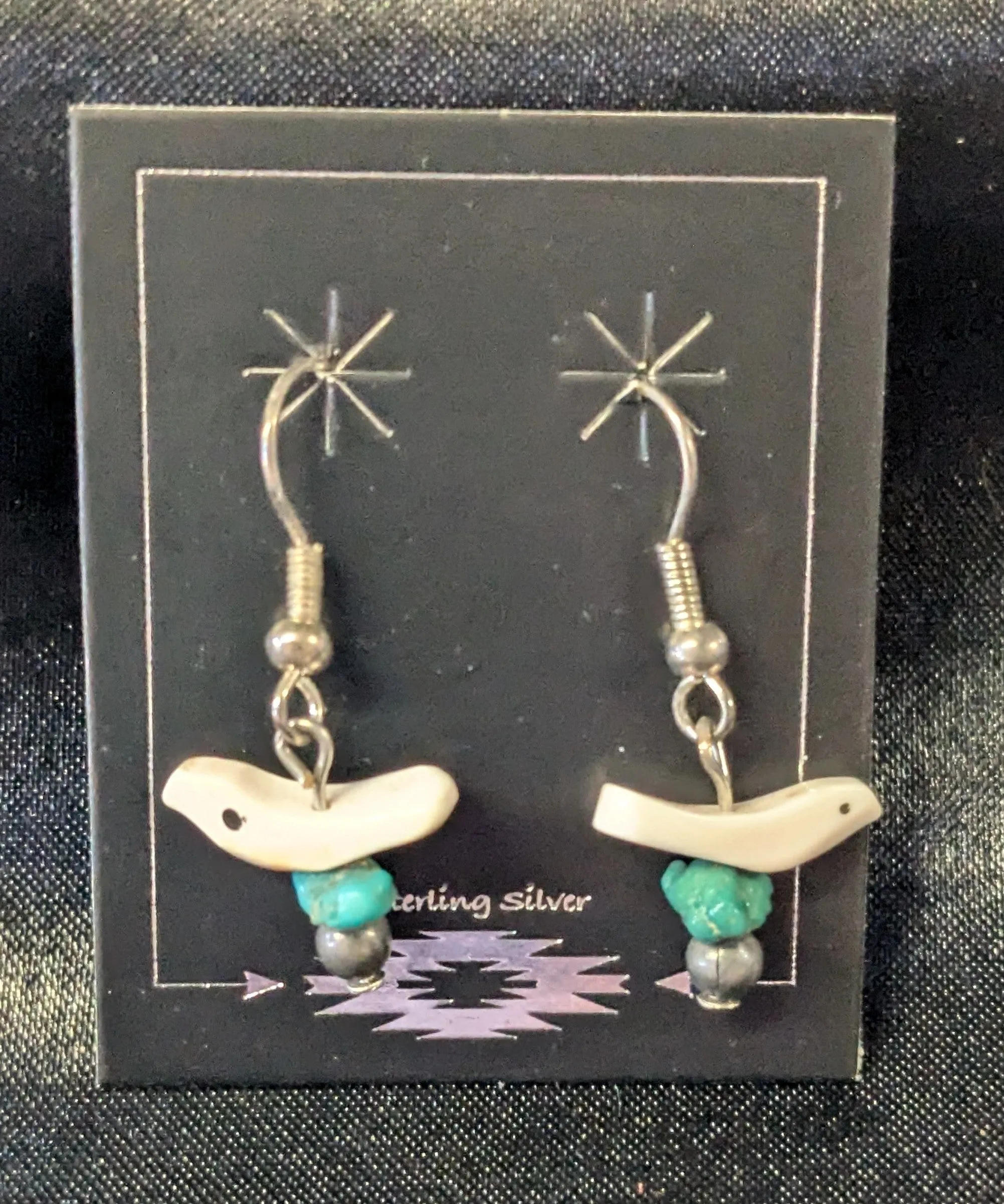 Small Chunk Turquoise Dangle Earrings