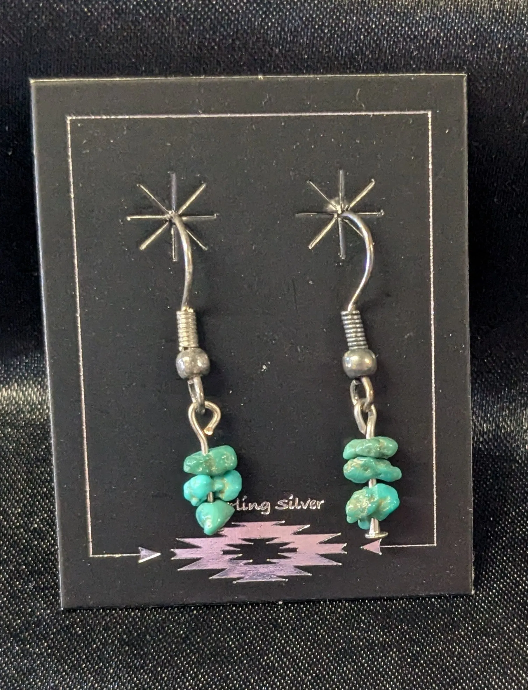 Small Chunk Turquoise Dangle Earrings