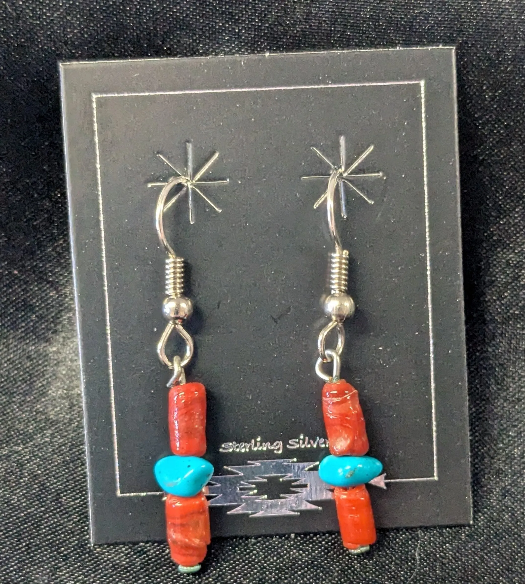 Small Chunk Turquoise Dangle Earrings