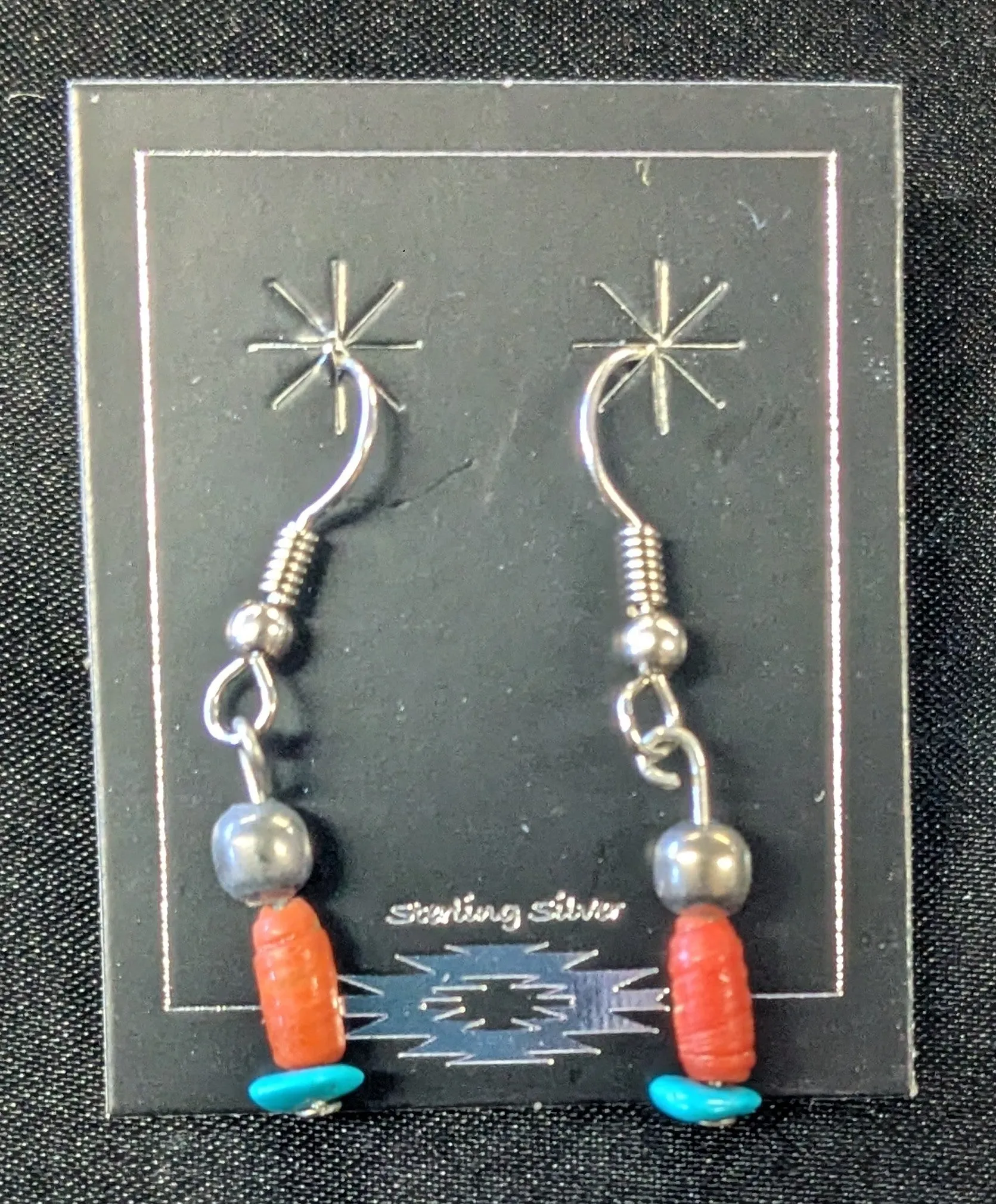 Small Chunk Turquoise Dangle Earrings