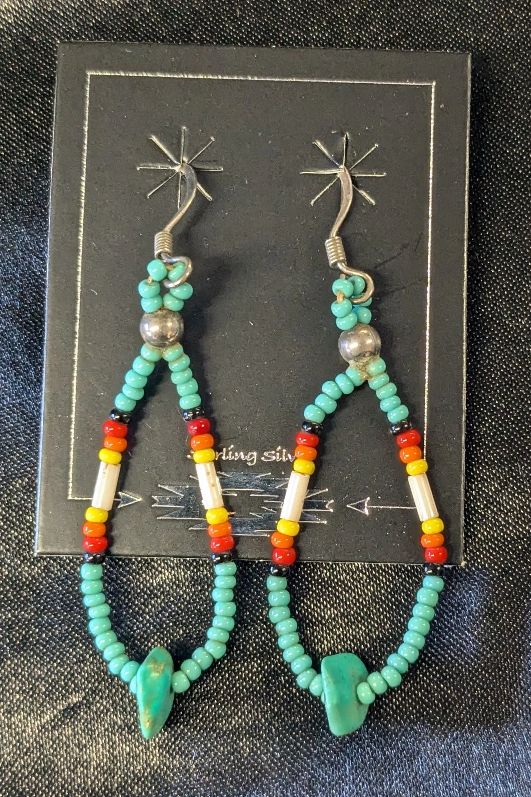 Small Chunk Turquoise Dangle Earrings