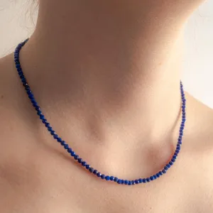 Solid 9 Carat Yellow Gold Lapis Lazuli Necklace