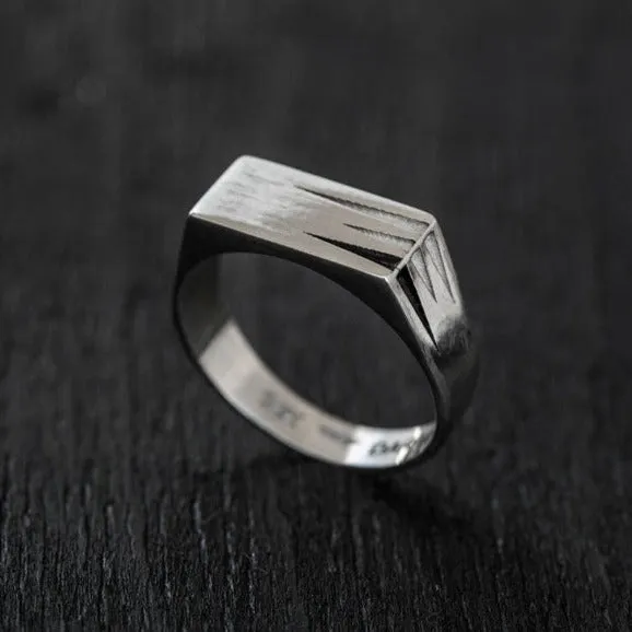 Spike Ring with Black Enamel