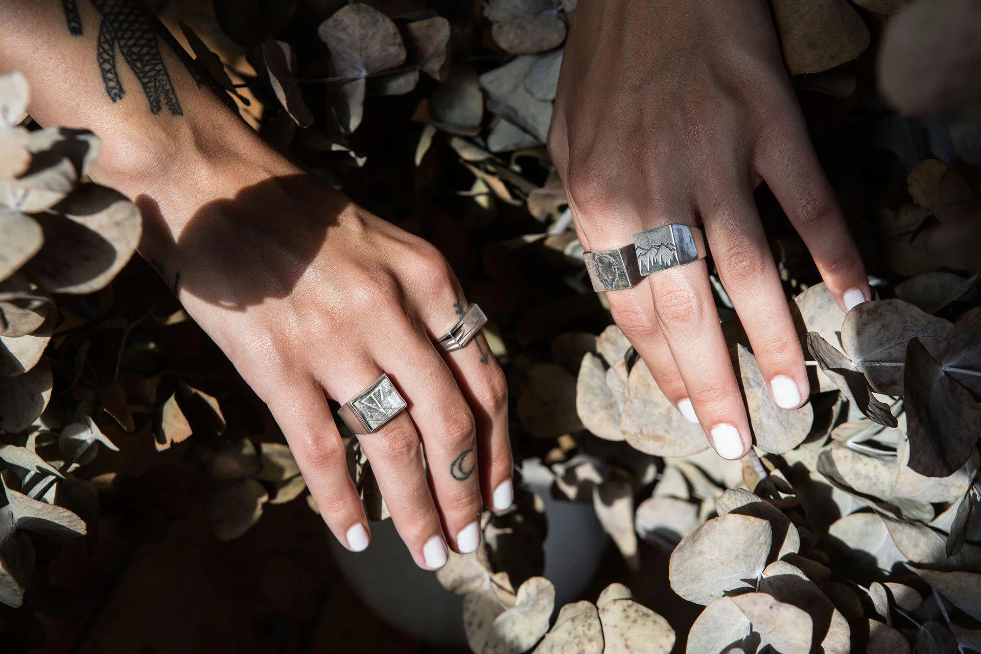Spike Ring with Black Enamel