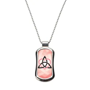 Steel Celtic Sister Coral Dog Tag Necklace
