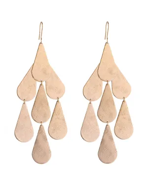 Tear Chandelier Earrings in Rose Gold