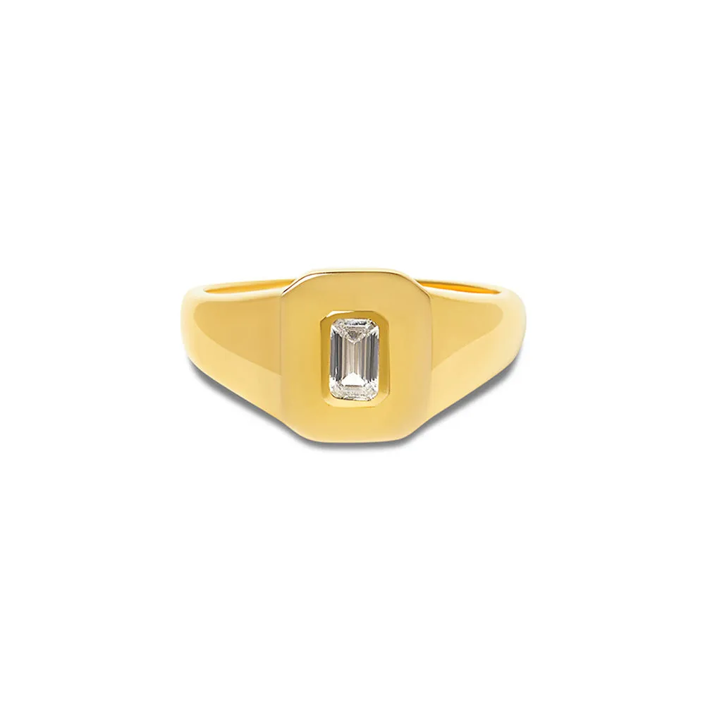 THE BEZEL EMERALD SIGNET RING (ALEXANDER ROTH X THE M JEWELERS)