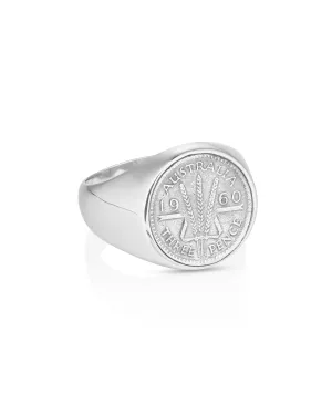 Threepence Silver Signet Ring