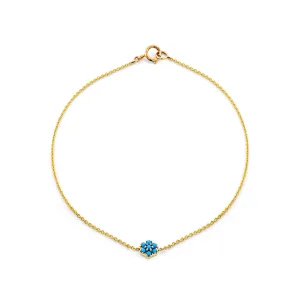 Turquoise Flower & Gold Bracelet