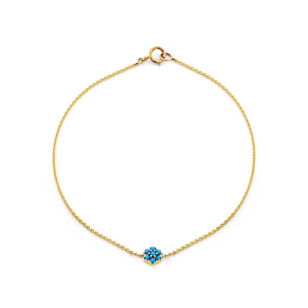 Turquoise Flower & Gold Bracelet
