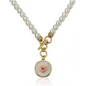 Twin Stars Heart Pearl Necklace