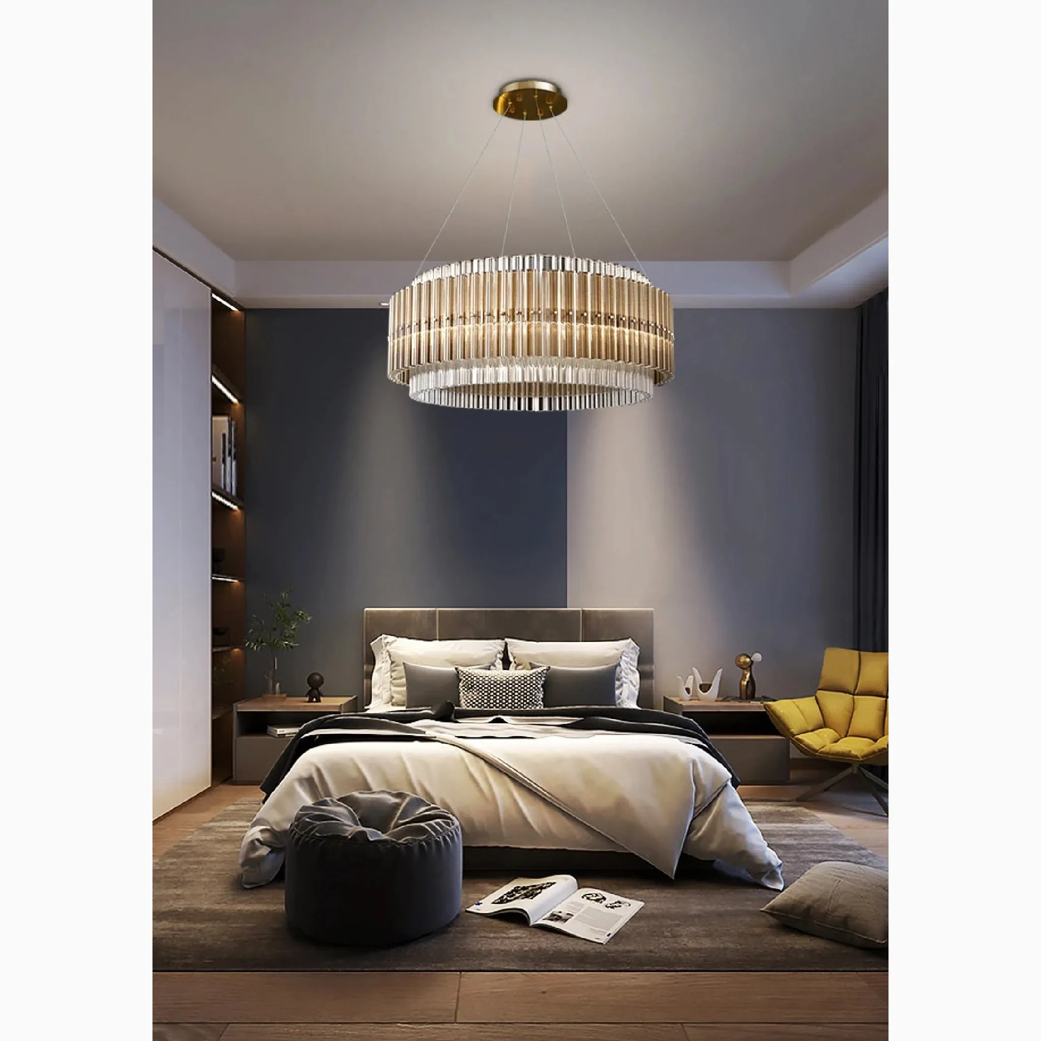 Versatile Elegant Large Luxury Gold Crystal Pendant Chandelier