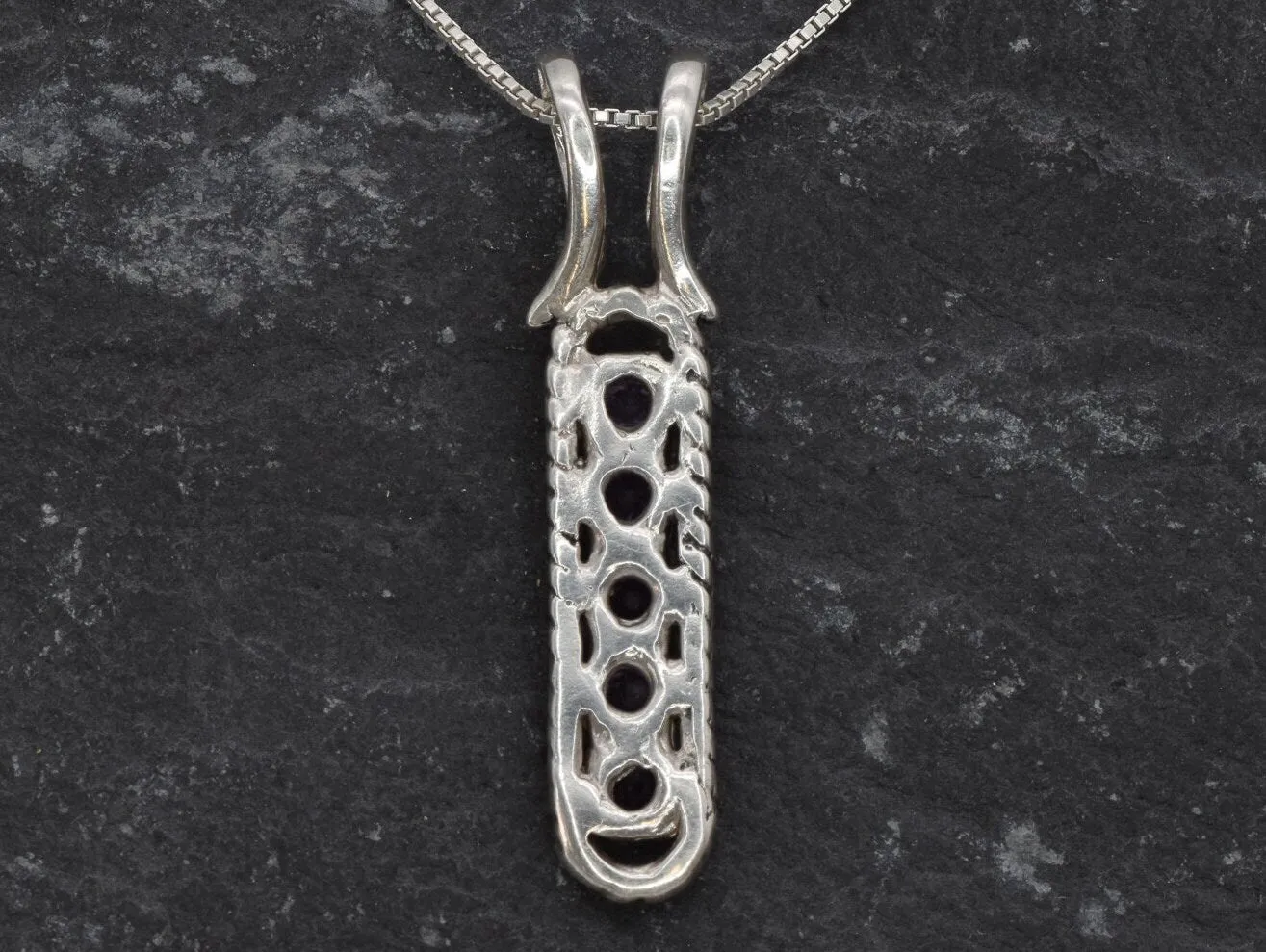Vertical Amethyst Pendant - February Birthstone Pendant -  Natural Amethyst Pendant