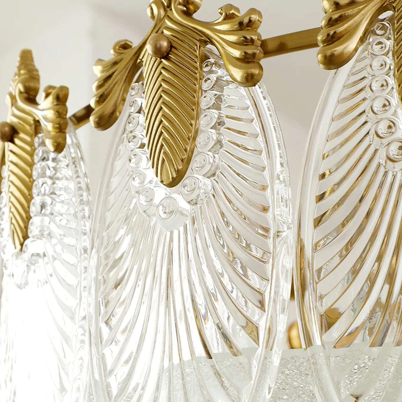 Vintage Crystal Leaf Chandelier