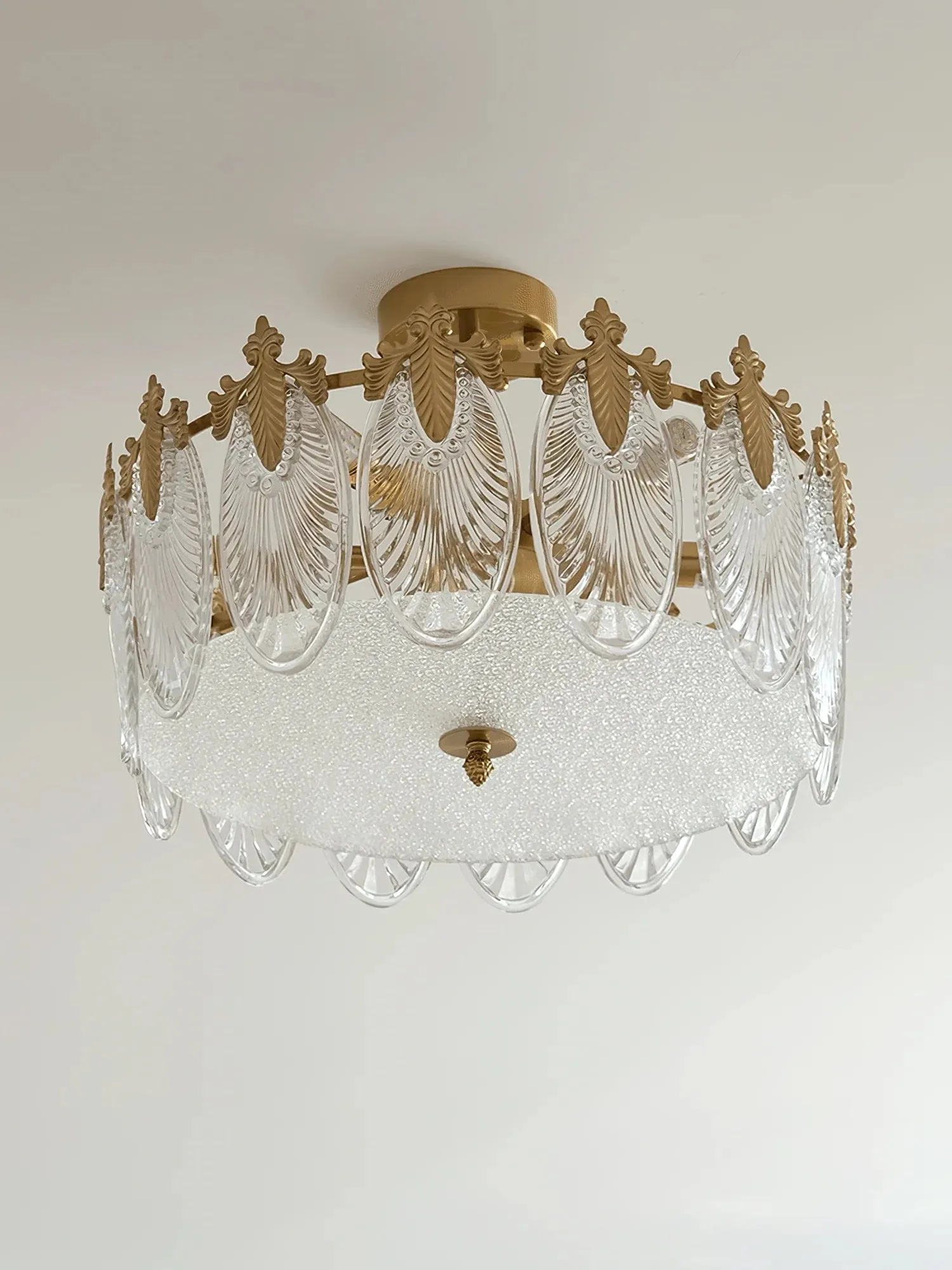 Vintage Crystal Leaf Chandelier