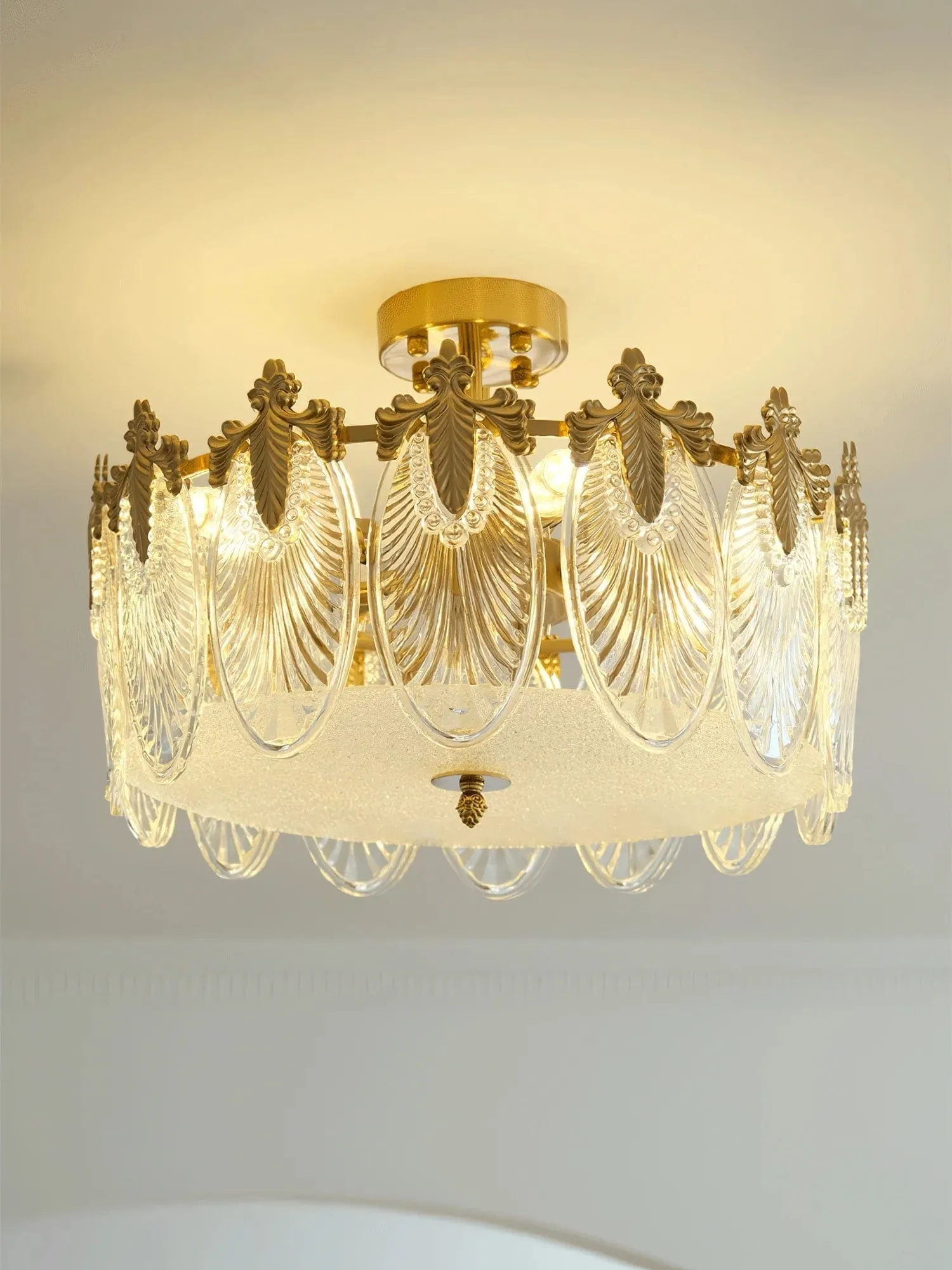 Vintage Crystal Leaf Chandelier